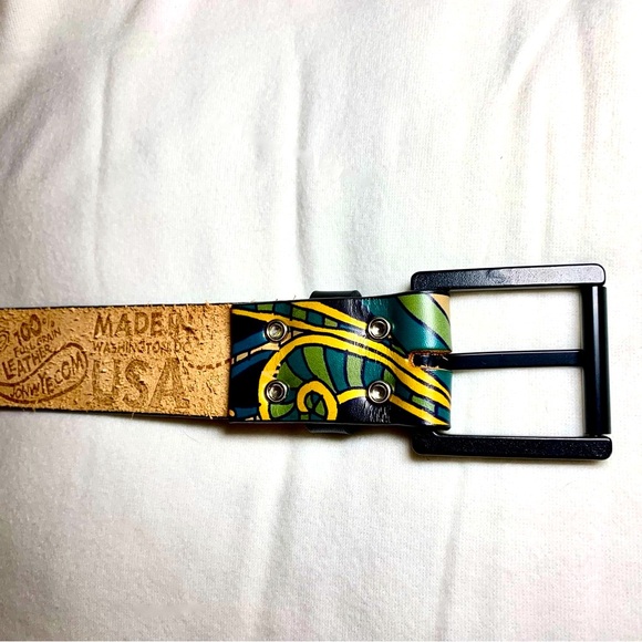 Jon Wye Genuine Leather Happy Astronaut Belt; Sz L 45". Science Space - Picture 13 of 16